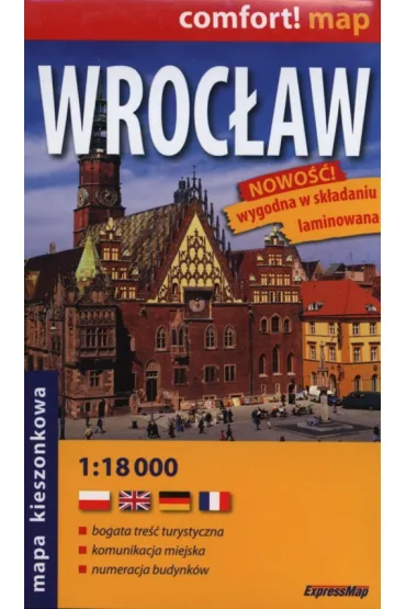 Wroc�aw laminowany plan miasta 1:18 000 &ndash; mapa kieszonkowa