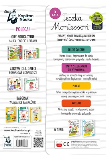 Teczka Montessori. 3 lata. Kapitan Nauka. SuperQuiz - Zuzanna  Osuchowska