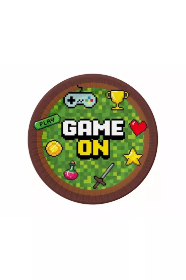 Godan Talerzyki papierowe Game On 18 cm 6 szt.