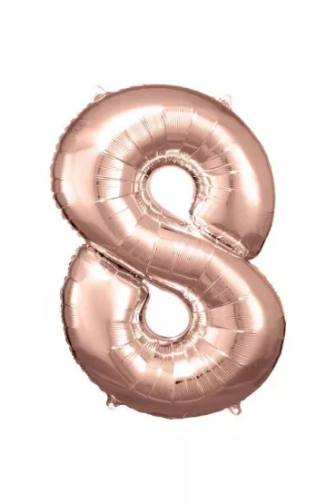 Amscan Balon foliowy cyfra 8 r�owe z�oto 57x86cm