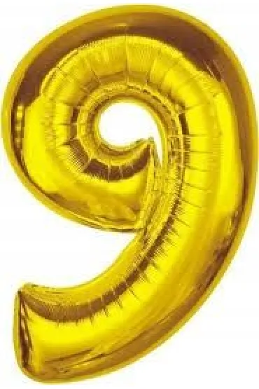 Godan Balon foliowy Smart cyfra 9 z�ota 92cm