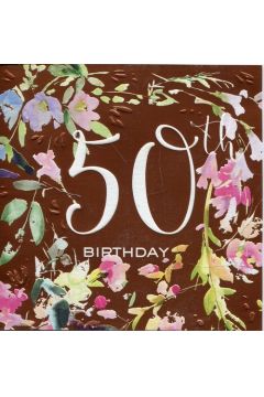 Karnet kwadrat z kopert Urodziny 50