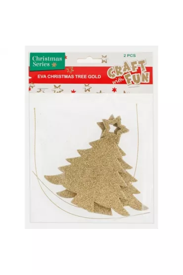 Craft with Fun Ozdoby dekoracyjne piankowe Choinka zawieszka 438804 z�ota