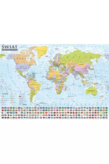 �wiat- mapa polityczna 1:44 000 000 (listwa) (ma�y format)