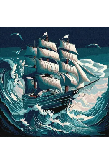Malowania po numerach - Sztorm na morzu 40x40cm