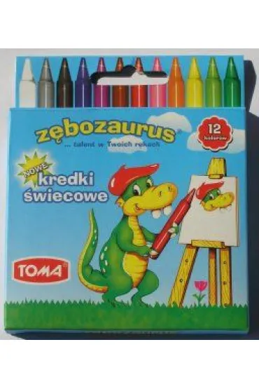 Toma Kredki �wiecowe Z�bozaurus 12 szt.