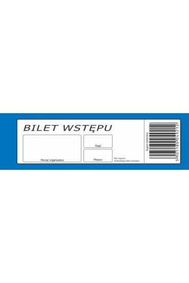 Papirus BILET WSTEPU PAP 150X45/100K PIR FOL A 25