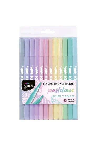 Derform Flamastry dwustronne pastelowe 12 szt.