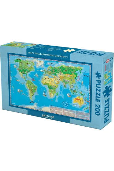 Puzzle 200 el. Mapa �wiata M�odego Odkrywcy ArtGlob
