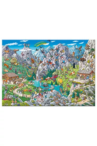 Puzzle 1000 el. Szalona wyprawa w g�ry + plakat Heye