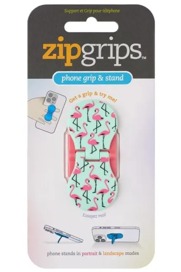 Thinking Gifts ZipGrip uchwyt na palce do telefonu Flamingi