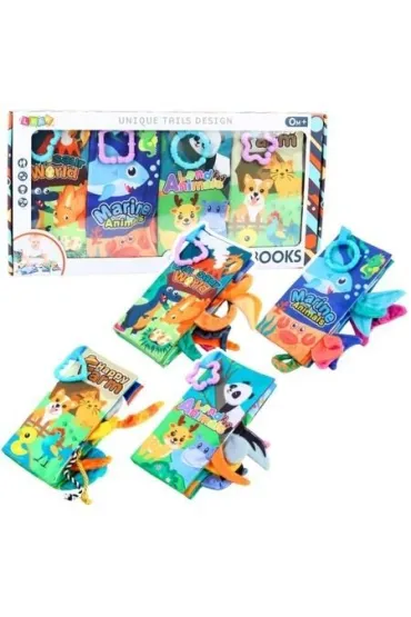 Ksi��eczki mi�kka sensoryczna dla malucha 4 szt LeanToys