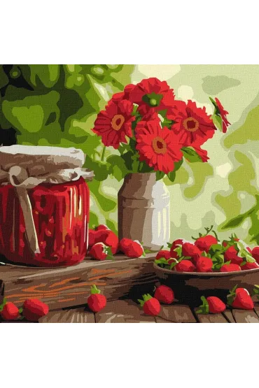 Ideyka Malowanie po numerach - D�em truskawkowy 40x40cm