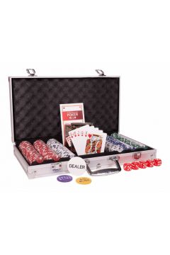 Cartamundi Zestaw 300 sztuk etonw do pokera w walizce aluminiowej