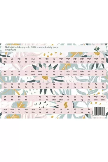 Naklejki indeksuj�ce do Biblii - ma�e kwiaty jasne