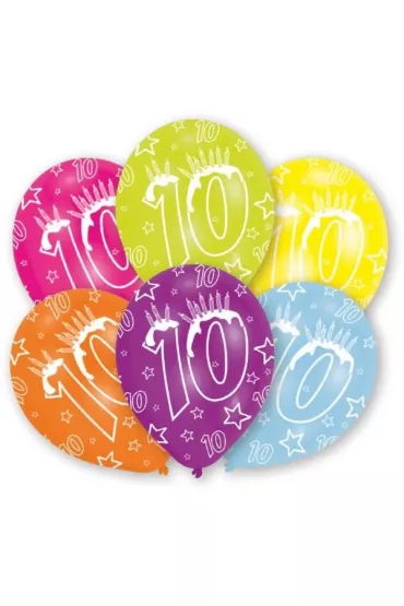 Amscan Balony lateksowe z cyfr� 10 nadruk 27.5cm