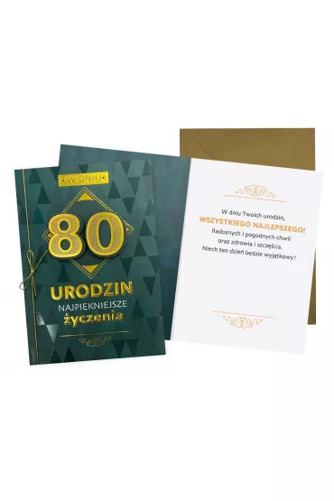 Kukartka Karnet B6 Urodziny 80 m�skie