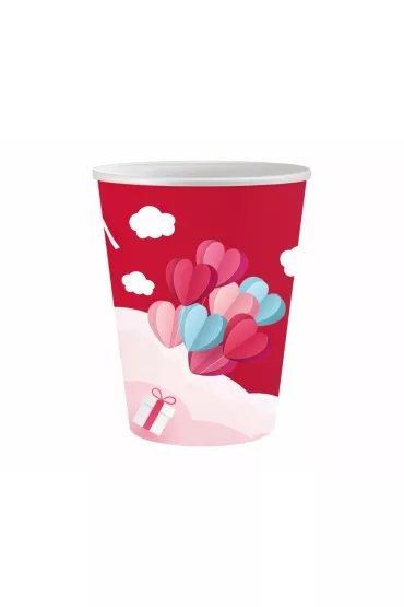 Godan Kubeczki papierowe Love 250ml 6 szt.
