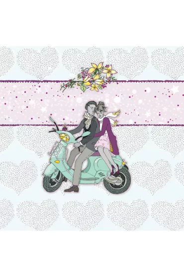 Clear Creations Karnet Swarovski kwadrat CL0228 �lub skuter