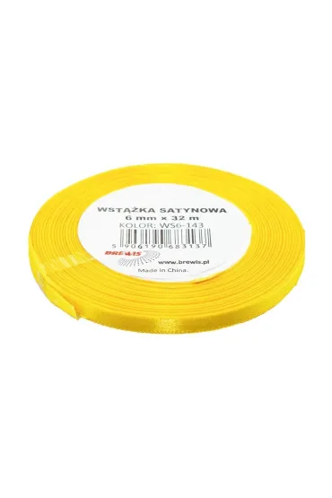 Wst��ka satynowa jasna ��ta 6mm x 32m
