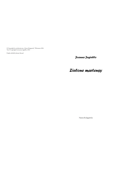 Zielone martensy - Joanna Jagie��o