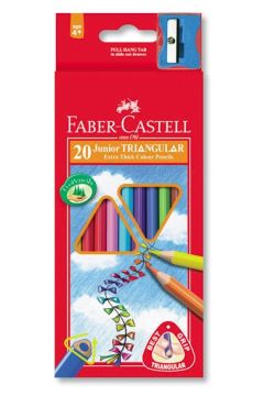Faber-Castell Kredki Jumbo trójkątne + temperówka 20 kolorów