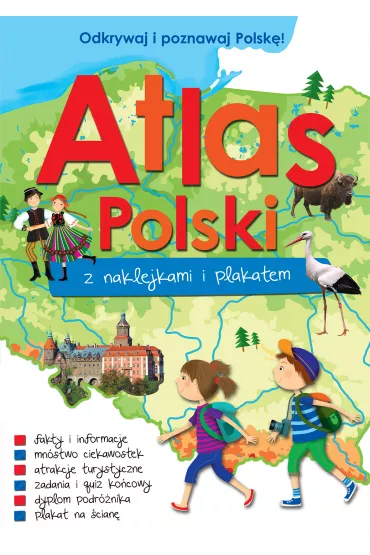Atlas Polski z naklejkami i plakatem - Paulina Kaniewska