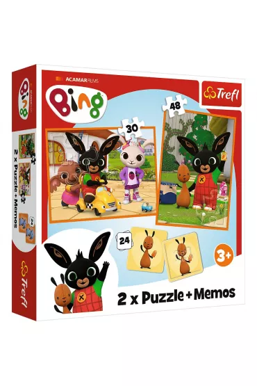 Puzzle 2w1 30+48 el. Bing z przyjacimi + Memos Trefl