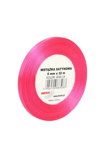 Wst��ka satynowa r�owa 6mm x 32m