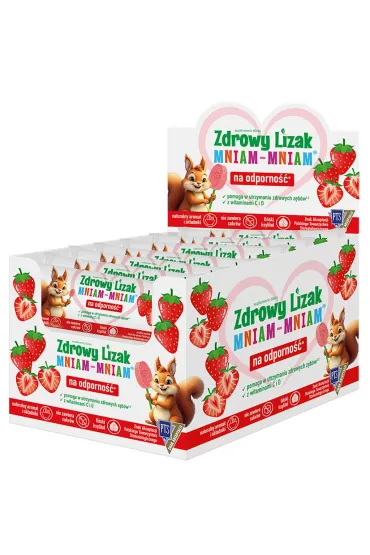 Starpharma Lizak o smaku truskawkowym mniam-mniam bezglutenowy Suplement diety 6 g