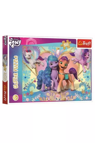 Puzzle 100 el. Glitter. Brokatowe Kucyki My Little Pony Trefl