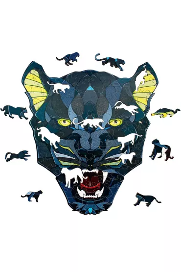 Drewniane Puzzle 2D - Uk�adanka Pantera Nice-idea.pl