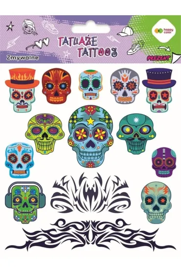 Tatua�e zmywalne Blue skulls HAPPY COLOR Staedtler