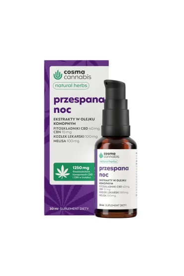 Cosma Cannabis Przespana noc Ekstrakty w oleju konopnym Suplement diety 30 ml