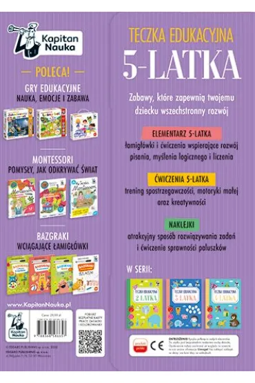 Teczka edukacyjna 5-latka. Kapitan Nauka - Katarzyna Szumska