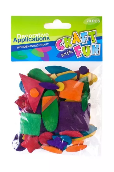 Craft with Fun Ozdoba dekoracyjna drewniana kolorowe kszta�ty