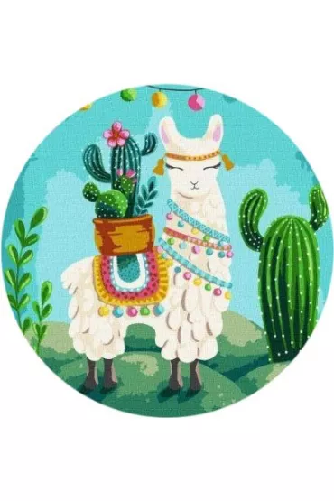 Twoje Hobby Malowanie po numerach okr�g�e - Lama 40cm