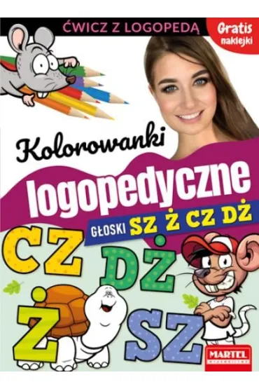kolorowanki logopedyczne z naklejkami. G�oski Sz � Cz D�