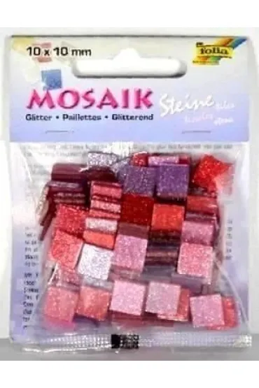 Mozaika kamyczki brokatowe 10x10mm r�owa Galeria Hobby