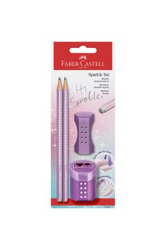 Faber-Castell Zestaw Sparkle Cosmic: 2 ołówki, gumka, temperówka