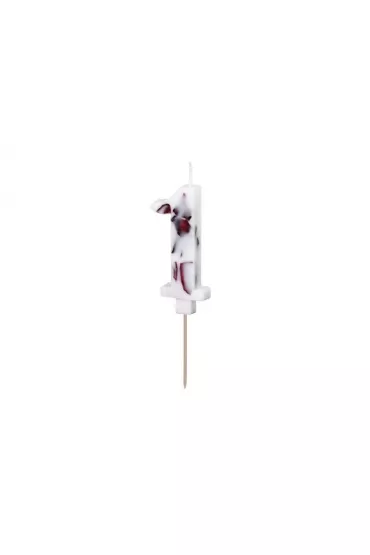 PartyDeco �wieczka 1 bia�a z p�atkami 8cm