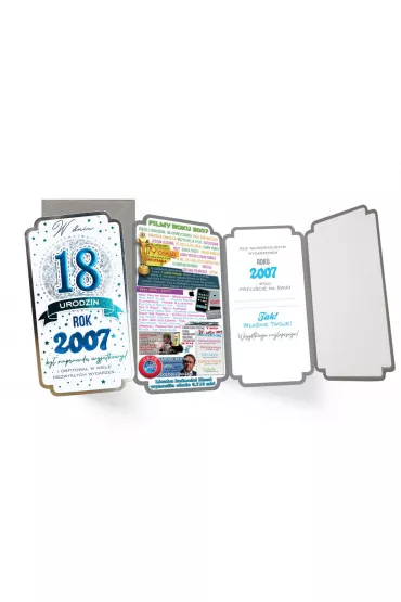Kukartka Karnet PM-389 Urodziny 18  cyfry, roczniki  2025