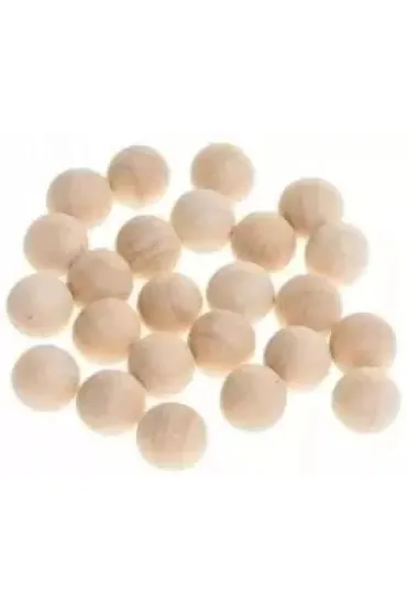 Brewis Drewniane kulki bez otworu naturalne 14mm 25 szt.