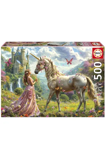 Puzzle 500 el. Wr�ka, jednoro�ec i motyl Educa