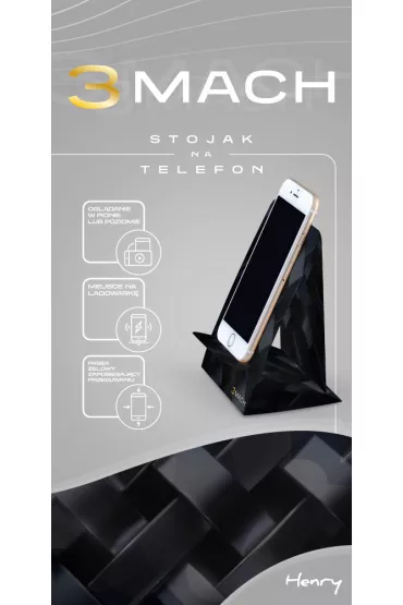Henry 3MACH Stojak na telefon - Karbon