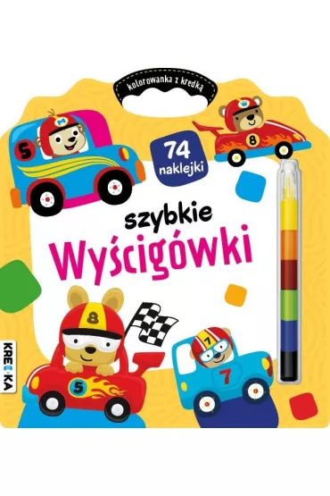 Szybkie wy�cig�wki. Kolorowanka z kredk�