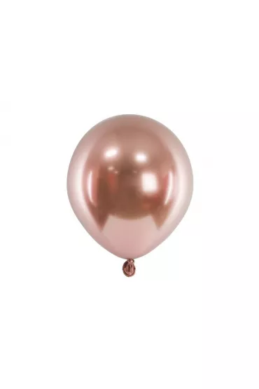 PartyDeco Balony Glossy r�owe z�oto 12cm