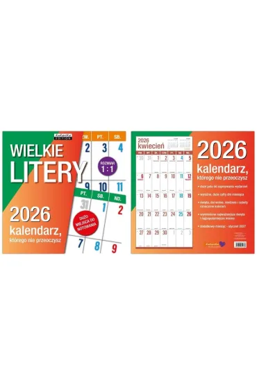 Kukartka Kalendarz Classic Q WIELKIE LITERY 2026