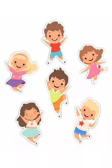 LearnHow Dekoracje okienne dwustronne - Weso�e dzieci 6 szt.