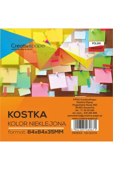 Kostka kolor nieklejona 83x83x35mm
